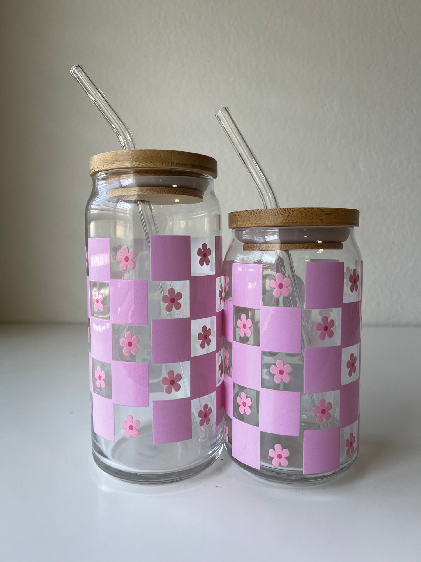 Checkered flowers & coffee
