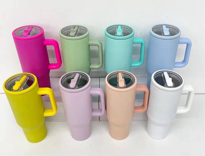 40oz Stainless Steel Matte Tumbler w/ Handle