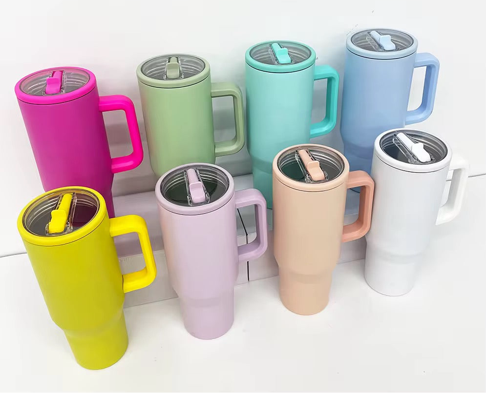 40oz Stainless Steel Matte Tumbler w/ Handle