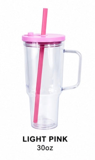 30oz Acrylic Tumbler light pink lid