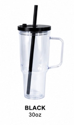 30oz Acrylic Tumbler black lid