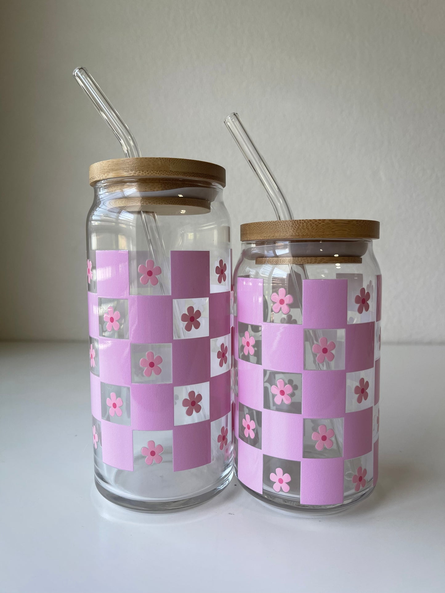Checkered flowers & coffee