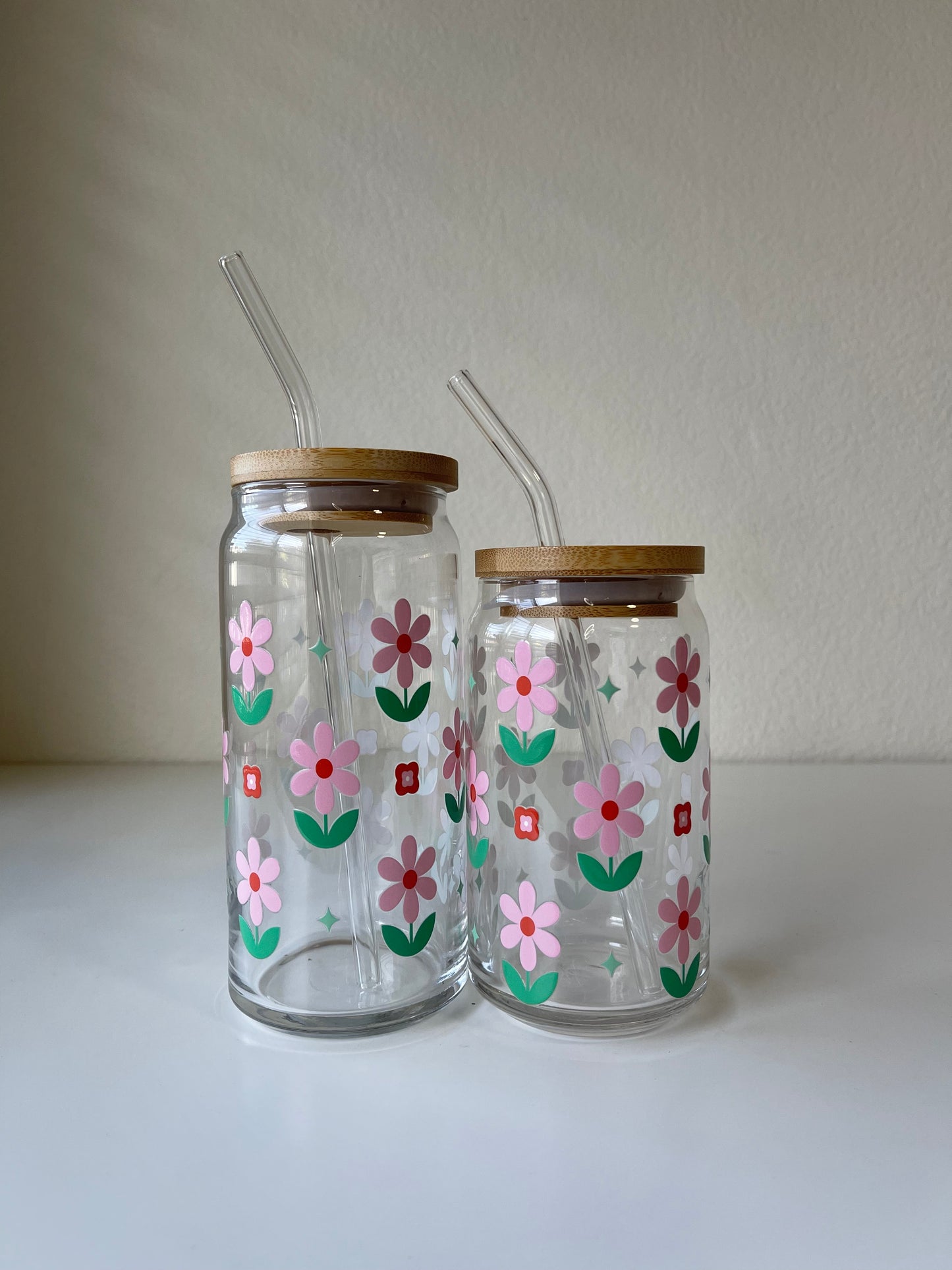 Pink retro flowers