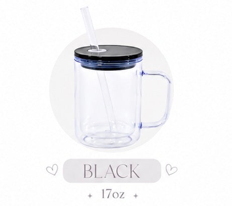 17oz Acrylic Mug black lid