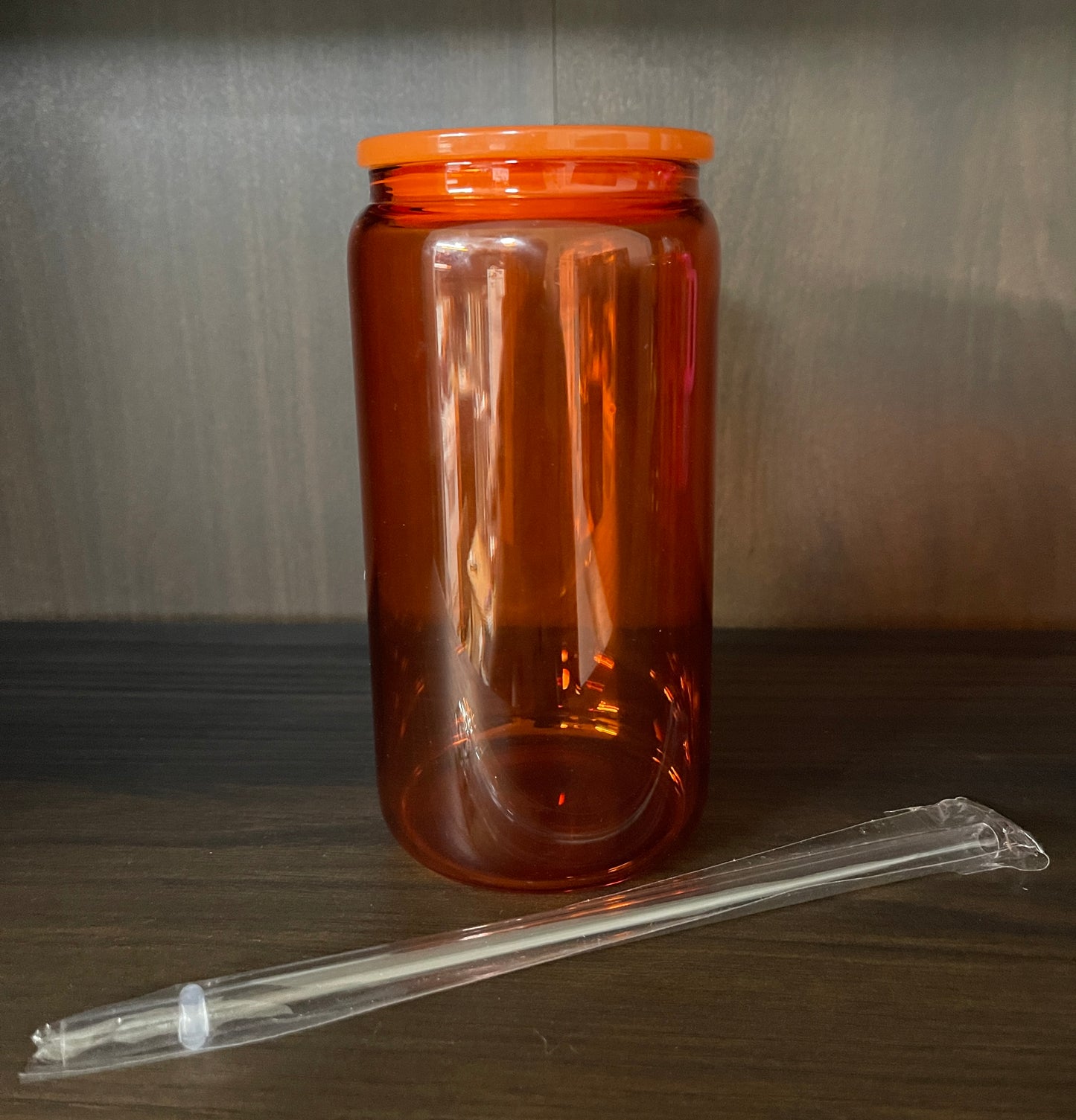 Final Sale Blank Orange Jelly Glass *add wrap separately* 105