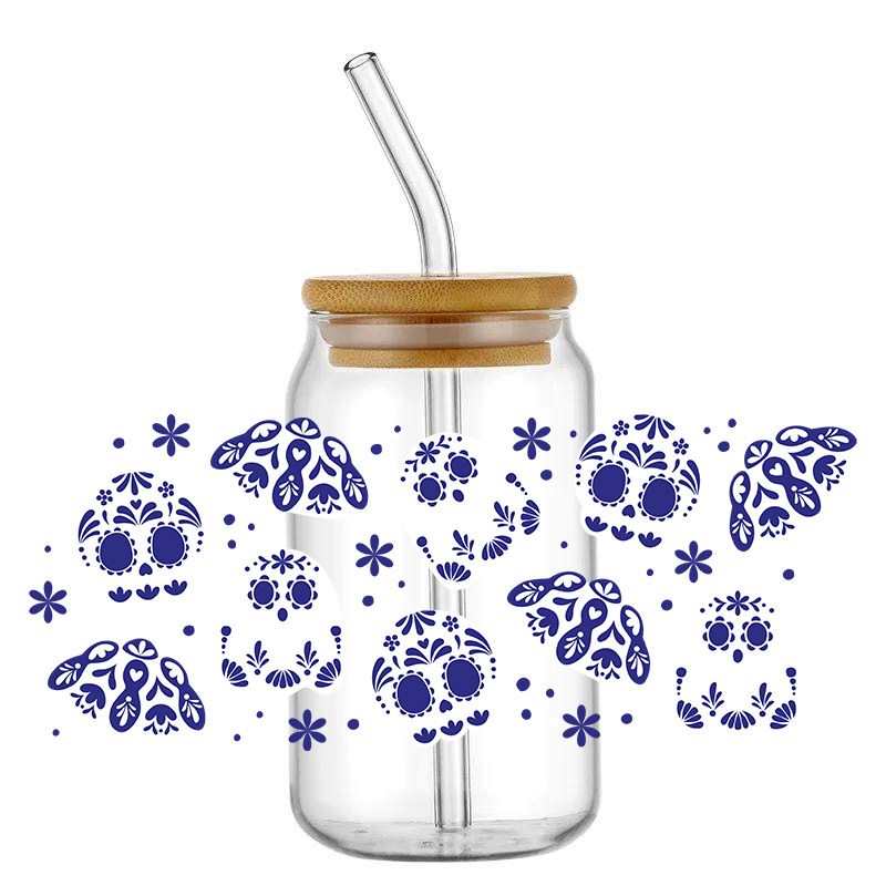 Blue sugar skulls