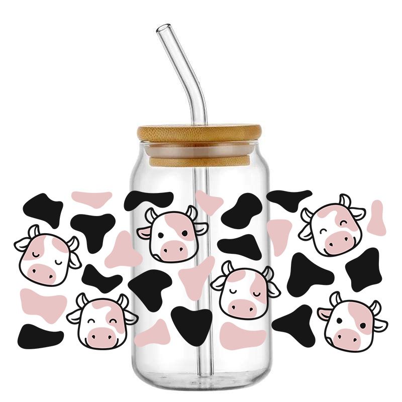 Pink & black cowprint