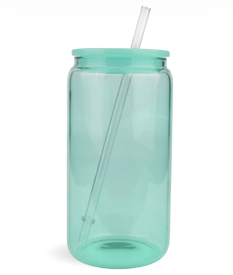 Mint Green 16oz Glass Cup
