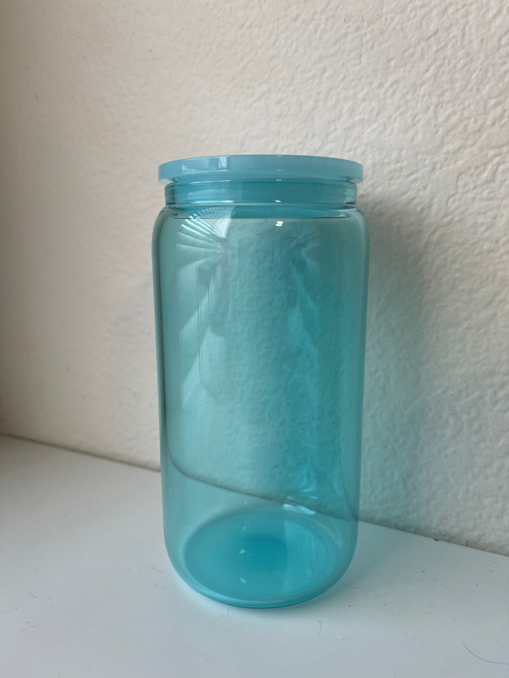 Blue 16oz Glass Cup