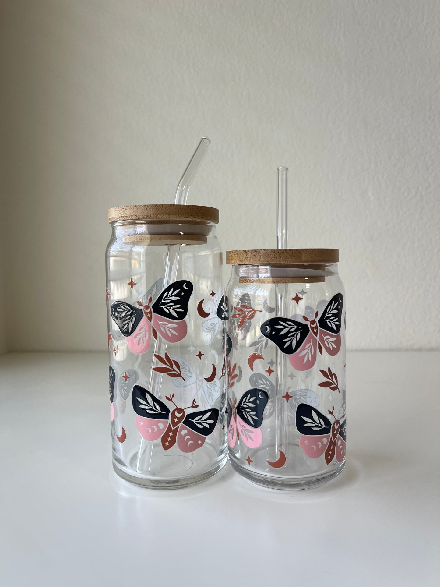 Pink & black celestial moths
