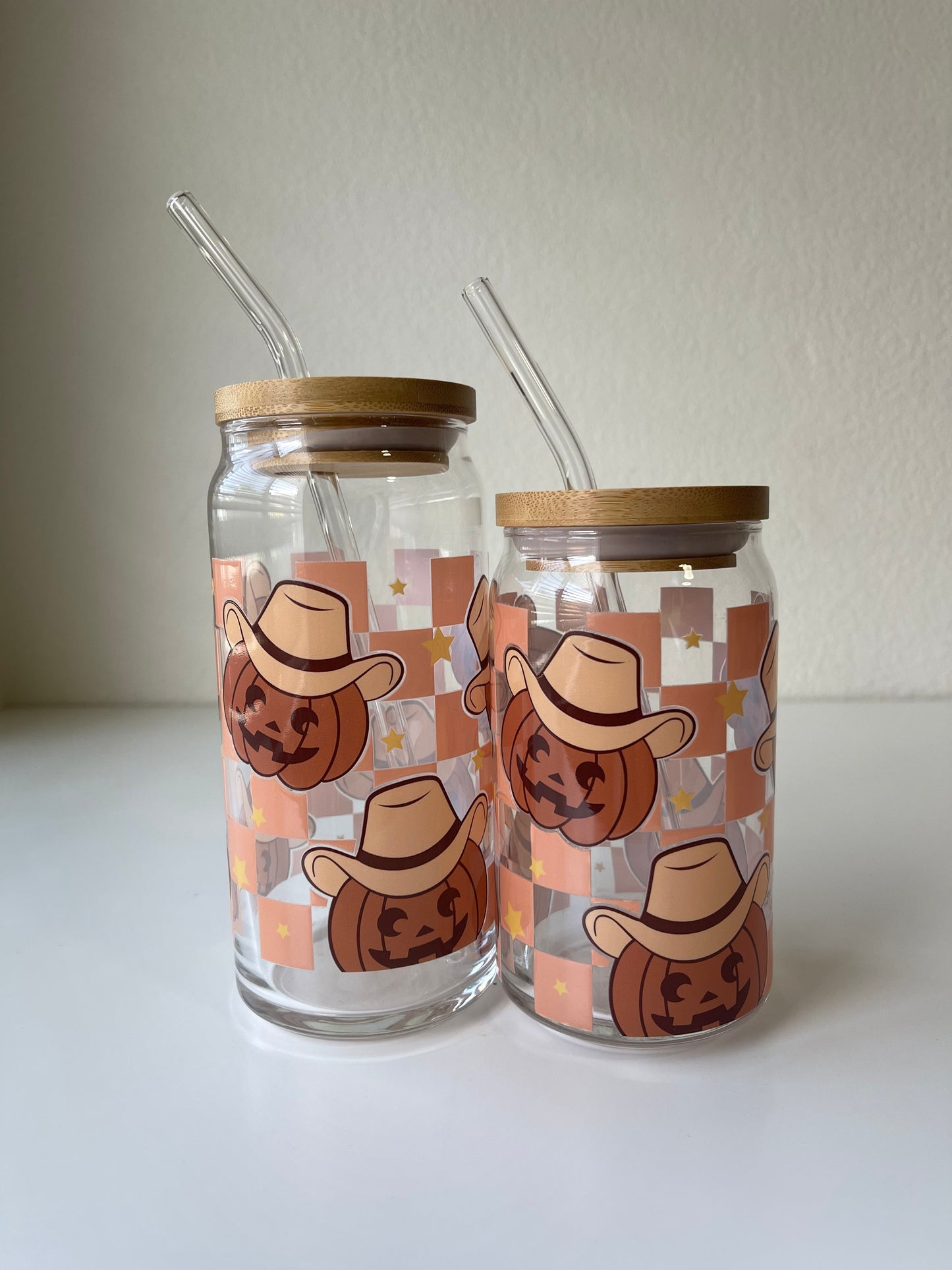 Checkered cowboy pumpkin