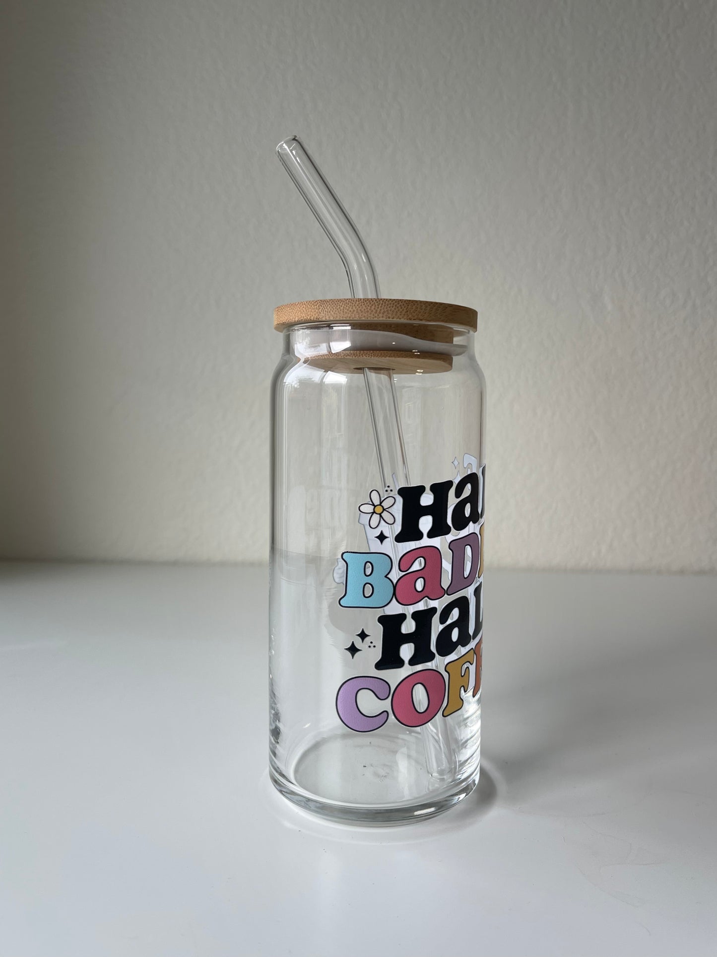 Half baddie half coffee decal