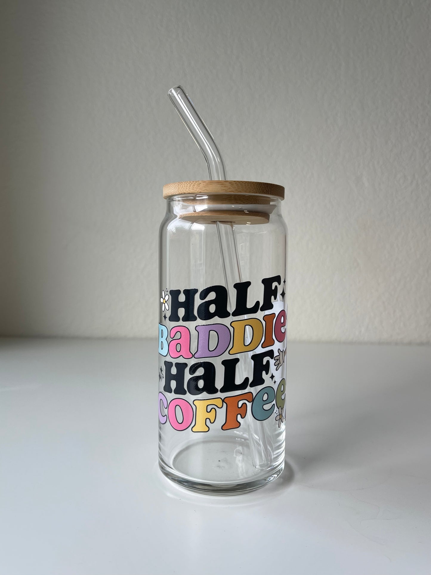 Half baddie half coffee decal