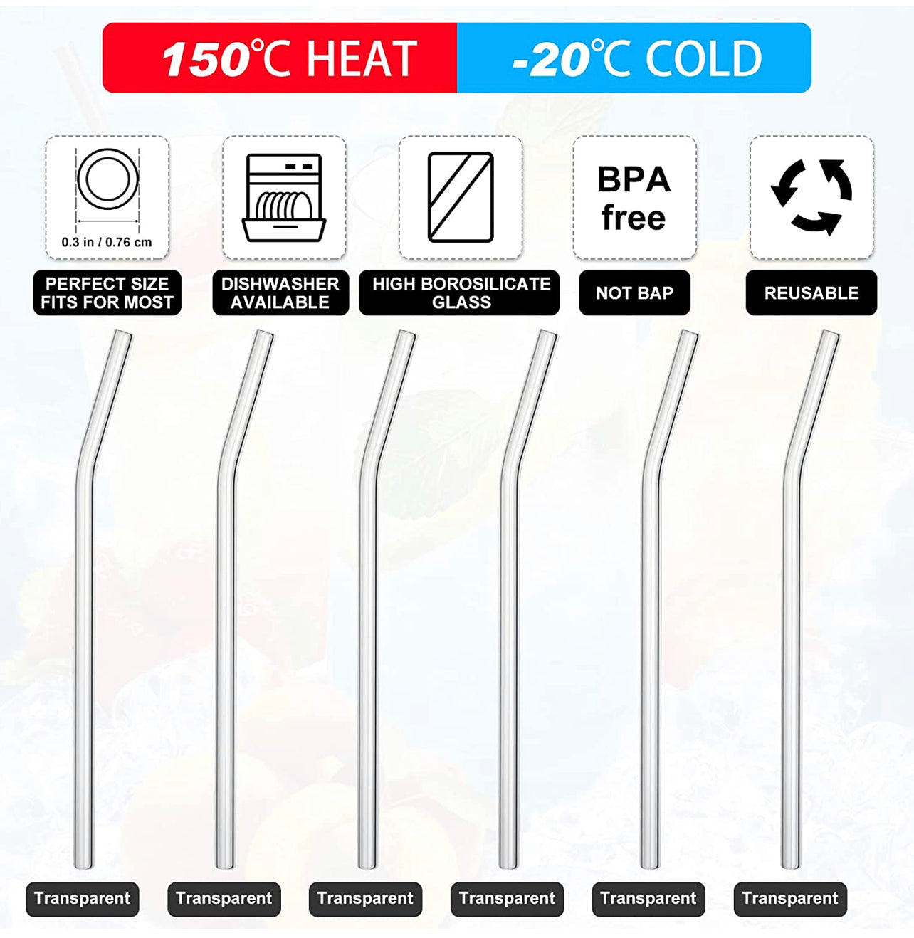 16oz Bent Straw Glass