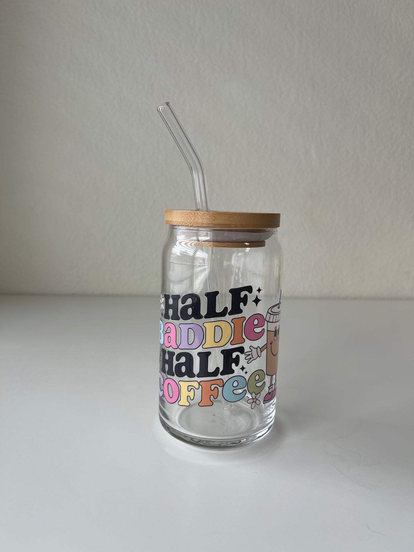 Half baddie half coffee decal