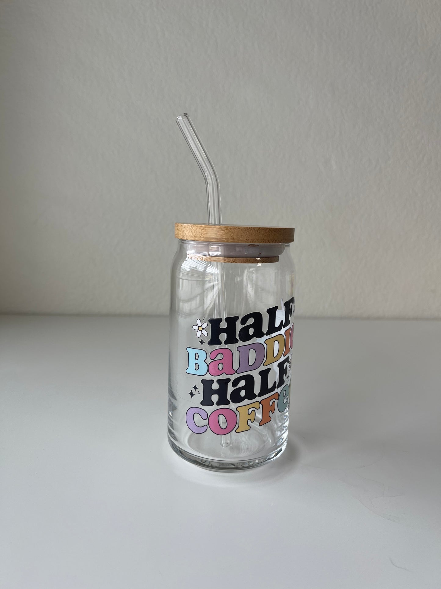 Half baddie half coffee decal