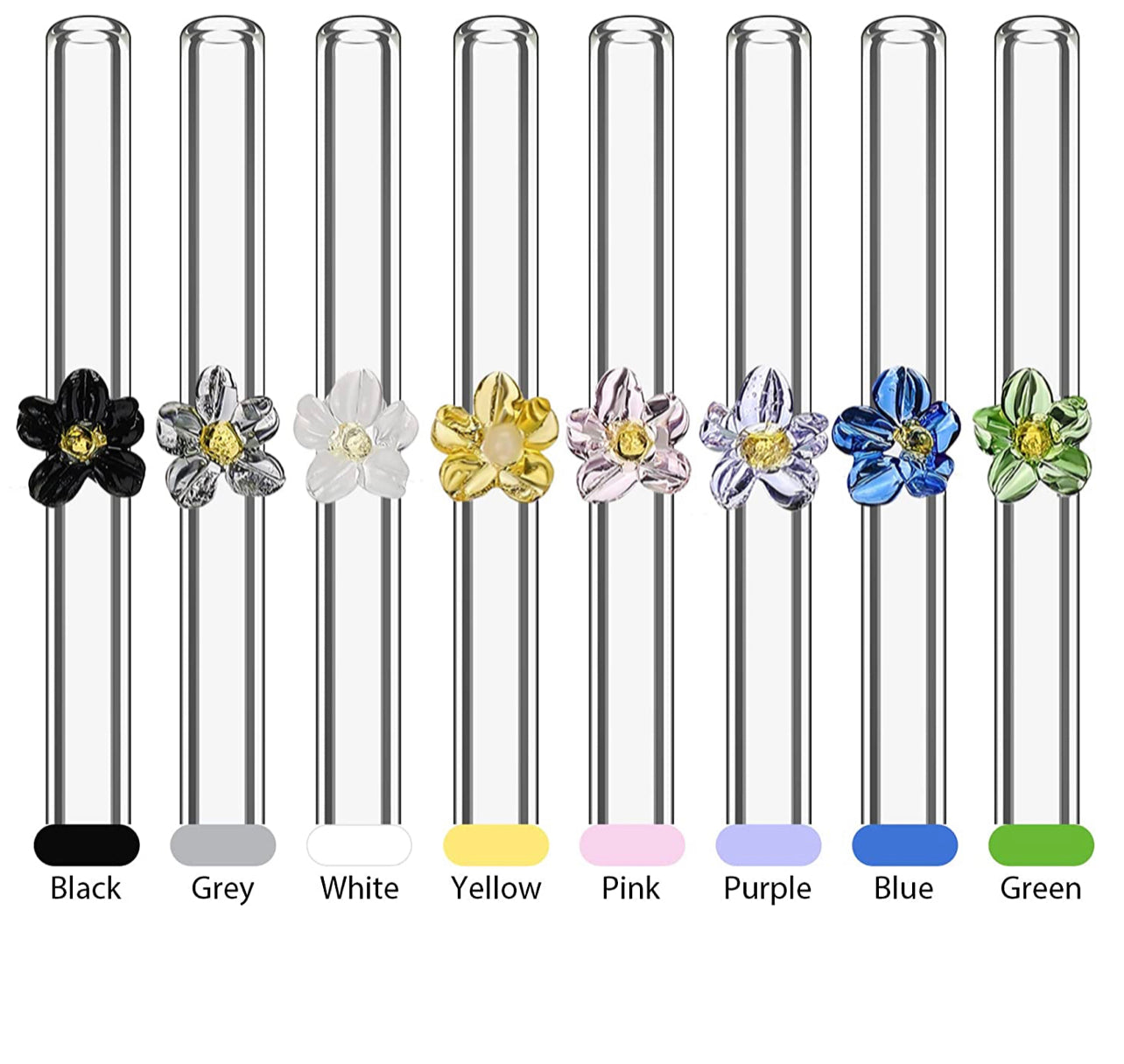Flower Glass Straw