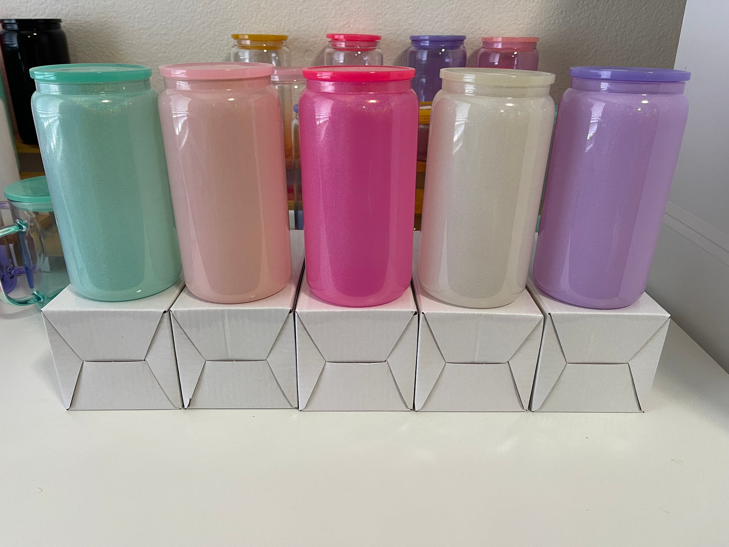 Shimmer 16oz Glass Cups