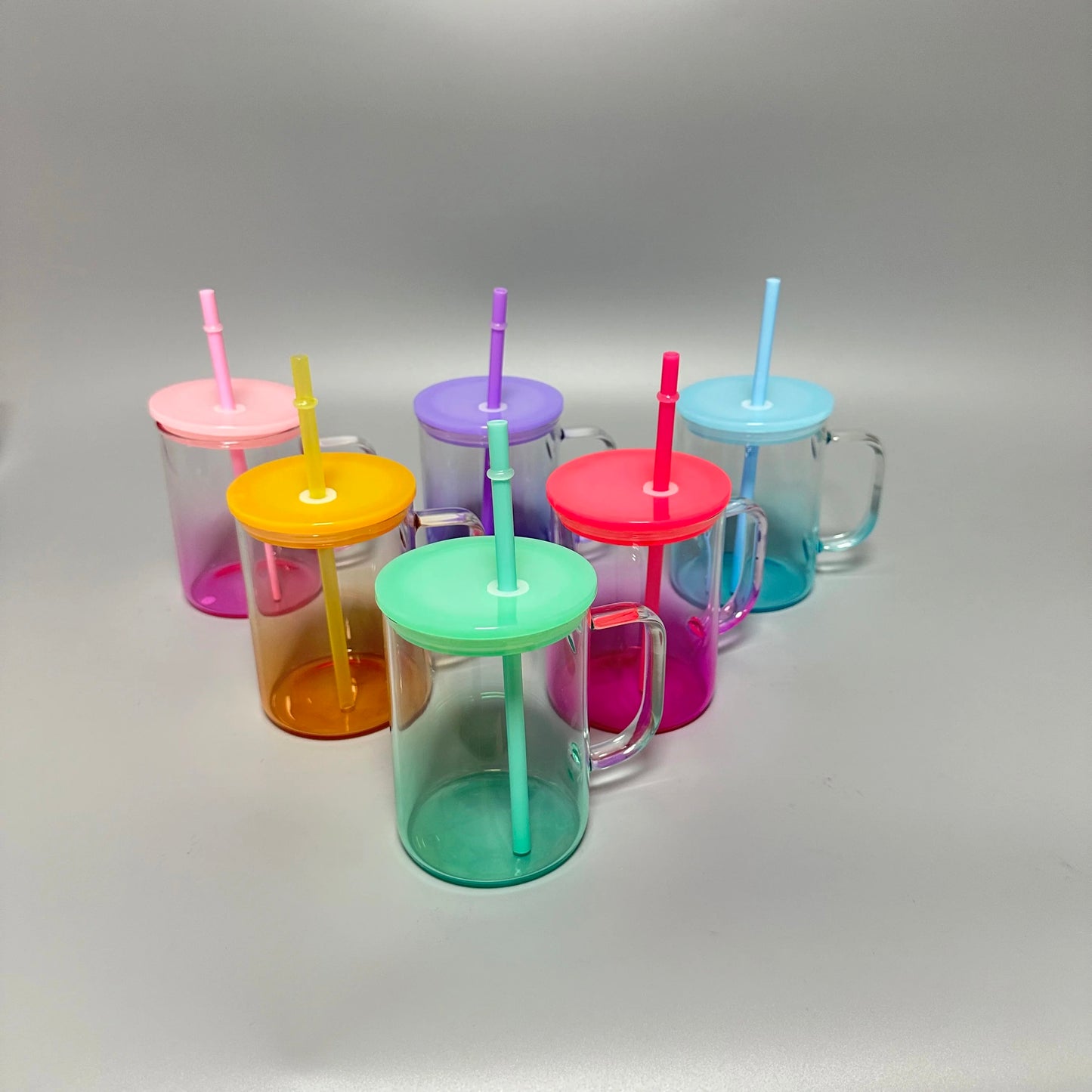 Ombré 17oz Glass Mugs