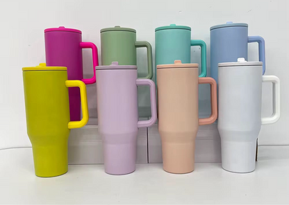 40oz Stainless Steel Matte Tumbler w/ Handle