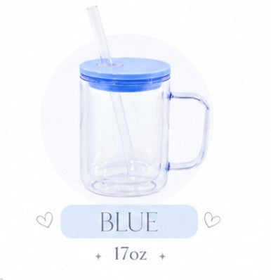 17oz Acrylic Mug blue lid