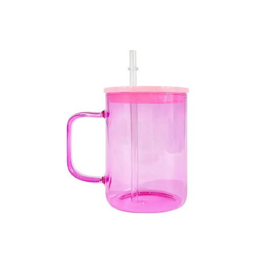 Light Pink Jelly 17oz Glass Mug