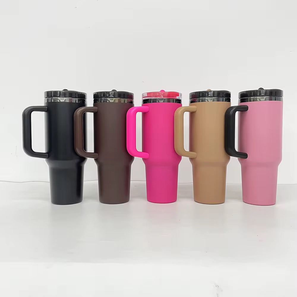 40oz Stainless Steel Matte Tumbler w/ Handle