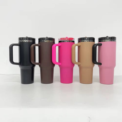40oz Stainless Steel Matte Tumbler w/ Handle