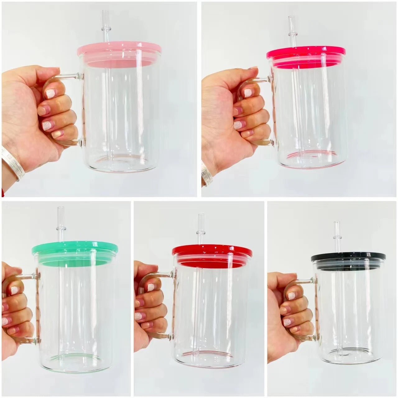 17oz Clear Glass Mugs