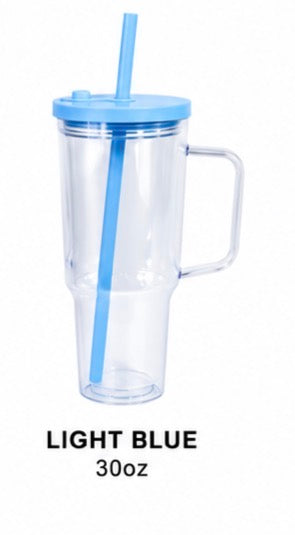 30oz Acrylic Tumbler blue lid