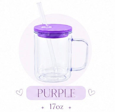 17oz Acrylic Mug purple lid