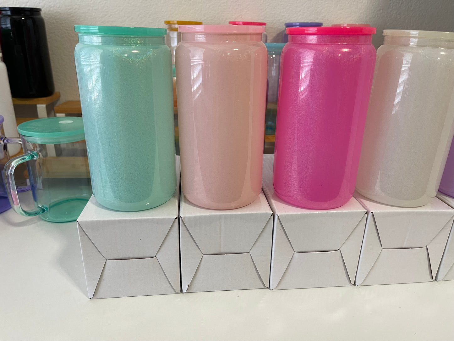 Shimmer 16oz Glass Cups