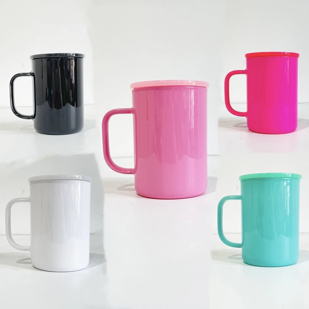 NEW! 17oz Glossy Solid Glass Mugs