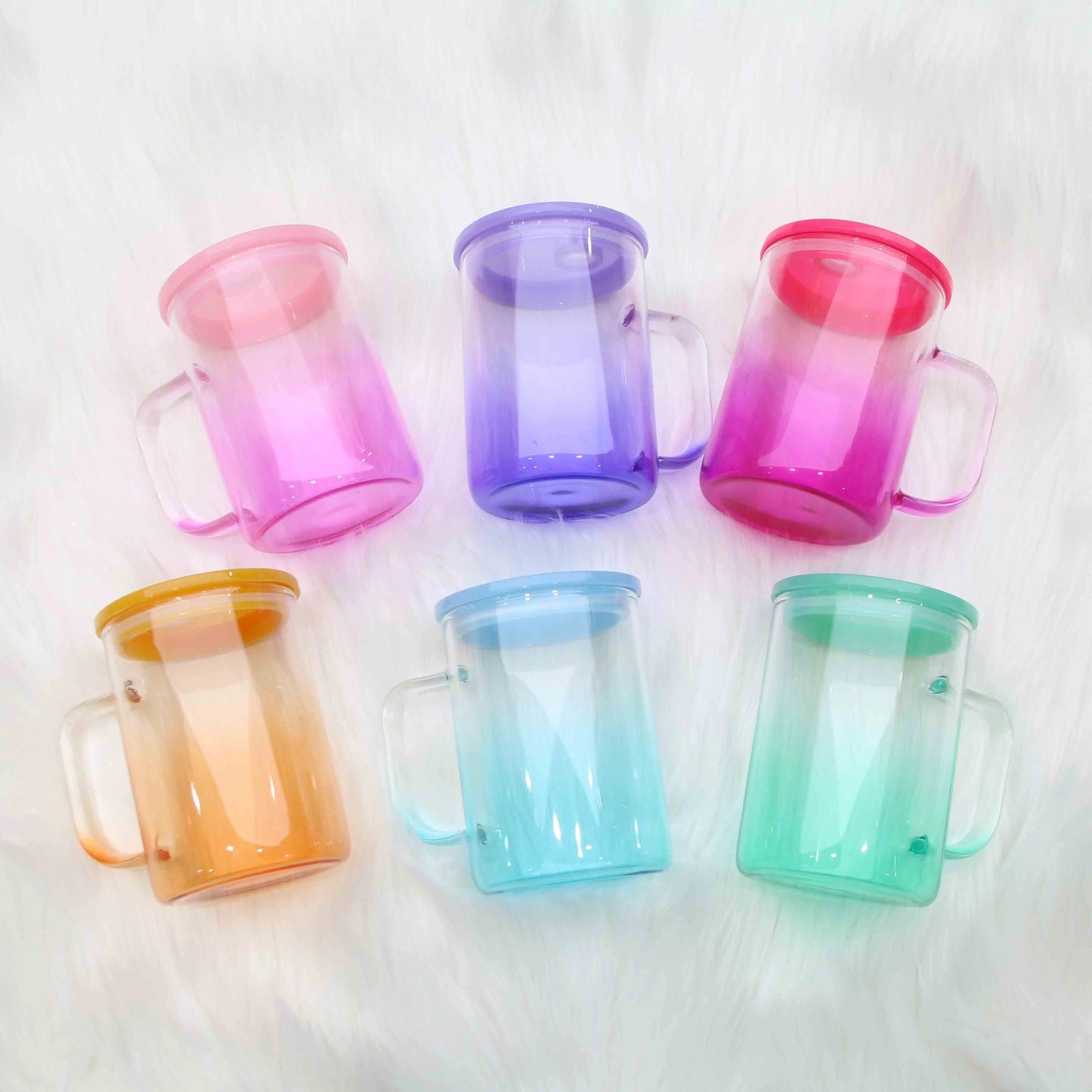 Ombré 17oz Glass Mugs