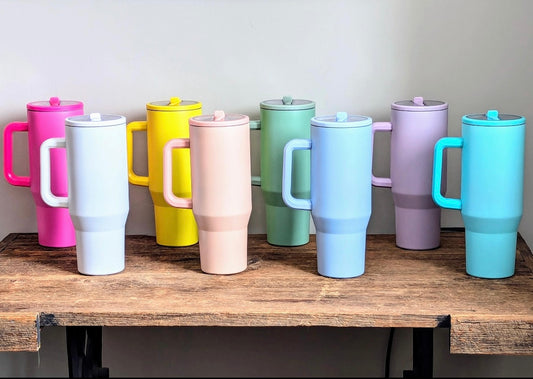 Last Chance! 40oz Stainless Steel Matte Tumbler w/ Handle
