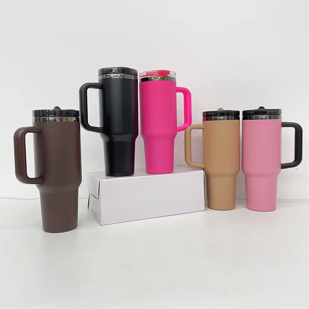 40oz Stainless Steel Matte Tumbler w/ Handle
