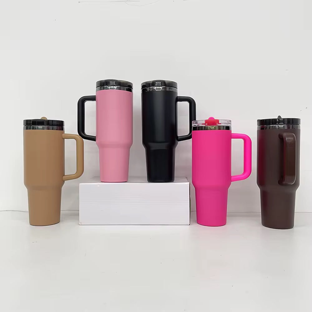 40oz Stainless Steel Matte Tumbler w/ Handle